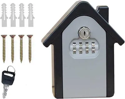 Productafbeelding van Famanu sleutelbox - Weerbestendige wandmontage met combinatie en sleutel