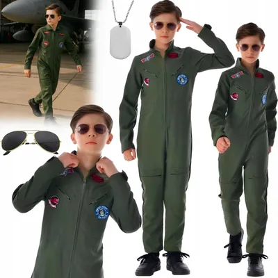 Produktbild von Hopki Kinder Pilot Kostüm Flugzeug Flieger Gr. 140-146