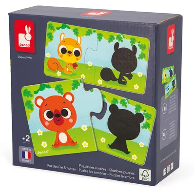 Zdjęcie produktu dla Janod puzzle zwierzęta i cienie - edukacyjna gra karciana dla dzieci