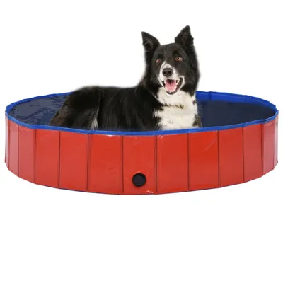 Immagine prodotto di vidaXL Piscina per cani pieghevole Rosso 160 x 30 cm PVC