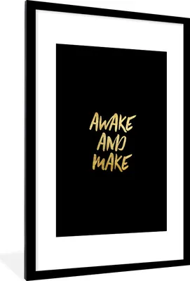 Produktbild von MuchoWow® Gerahmtes Poster Zitate - Gold - Schwarz 60x90 cm - Poster mit Schwarzem Bilderrahmen Wandposter Rahmen Foto Bilder - Dekoration - Wandposter Wohnzimmer - Hochwertig