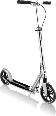 Produktbild von GLOBBER NL 205 Deluxe – Tretroller, 205 mm, ABEC 9, Handbremse, höhenverstellb., Frontfederung, Klappmechanismus, silber