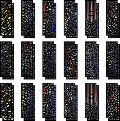 Zdjęcie produktu dla Naklejki na karty fotograficzne 36 arkuszy, samoprzylepne naklejki holograficzne, brokat, do scrapbookingu