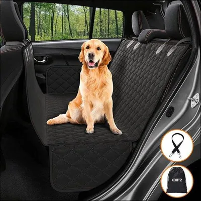 Productafbeelding van Famanu Hondenbed voor auto: achterbank en bagageruimte - Beschermende deken voor honden - 137 x 147 cm - inclusief hondenriem en opbergtas - Zwart