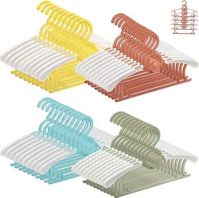 Produktbild von Famanu Kinderkleiderbügel 40 Stück - Verstellbar, Stapelbar, Antirutsch