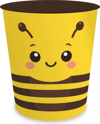 Produktbild von itenga Papierkorb Tiermotiv - BIENE - Kawaii Design- ca 11 Liter