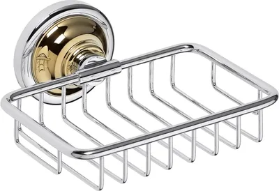 Produktbild von BETRO GOLD Seifenhalter Messing Gold Chrom 140x65x142 mm für Bad & Küche >> zum Bohren