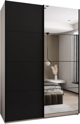 Produktbild von MEBLE KRYSPOL LUX 3 Schrank - 245,5x180x64cm - Weiß, Schwarz, Schwarz
