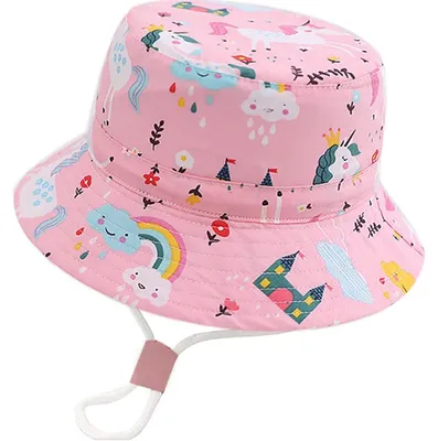 Produktbild von Sonnenhut Baby Kleinkind 1-8 Jahre Rosa Einhorn Baumwolle Mesh Einstellbar