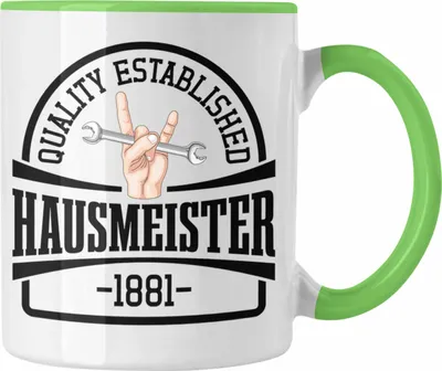 Produktbild von Trendation - Hausmeister Tasse Geschenke Lustig Spruch Haustechniker (Grün)