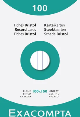 Produktbild von Exacompta 10x Karteikarten 10x15 liniert weiss 100St - Weiß - 13802X