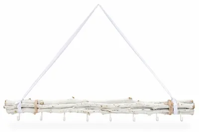 Produktbild von Maulbeeren Bündel 50 und 80 cm mit Haken und Kordel Türhänger Zweige Deko Ostern, Farbe:80cm weiß | 8 Haken