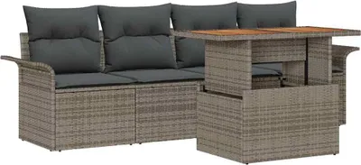 Produktbild von "SALE 2026" Garten-Sofa-Set mit Speicher 5er Set,multifunktional& Moderne - Grau Poly Rattan - Gartenmöbelset DE5940063