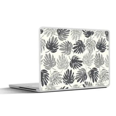 Produktbild von MuchoWow® Laptop Aufkleber Sticker Cover Monstera - Schwarz und weiß - Muster - Vintage 36.5x27.5 cm - Laptop-Sticker