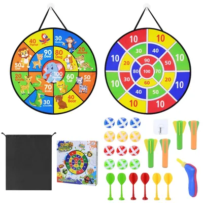 Produktbild von Dartboard für Kinder - 66 cm Doppelseitig - Interaktives Spielzeug