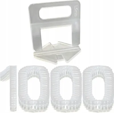 Produktbild von Fliesen Nivelliersystem Set 1000 Clips 500 Keile 1.5mm Fliesenleger Werkzeug