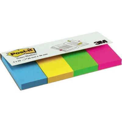 Obrázok produktu pre Post-it® 670-4U Popisovač stránok - 20 x 38 mm, ultra farby, 4x 50 prúžkov