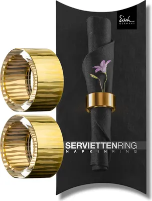 Immagine prodotto di Eisch Serviettenringe Elior, 2er Set, Serviettenhalter, Glas, Gold, 50 mm, 79290551