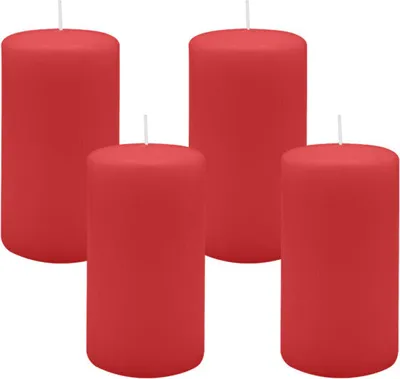 Produktbild von 4er Set Adventskranzkerzen Rot Ø 70 x 130 mm