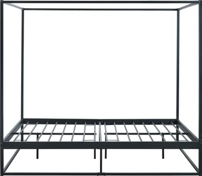 Produktbild von Himmelbett ’Kristianstad’ mit Lattenrost Metall 140 x 200 cm Schwarz