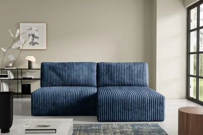 Produktbild von Intenso Modular Cord Ecksofa mit Schlaffunktion BERGE, Dunkelblau