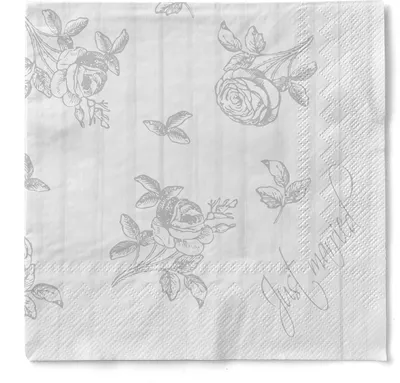 Produktbild von Sovie HOME Serviette Hochzeit in Grau aus Tissue 33 x 33 cm, 3-lagig, 20 Stück