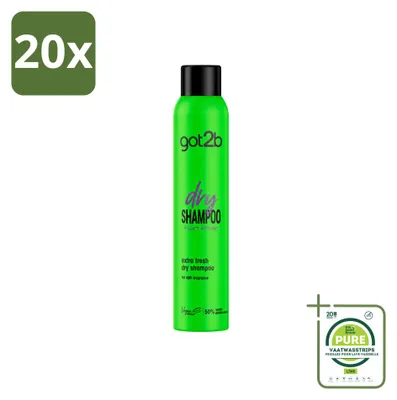 Zdjęcie produktu dla 20 sztuk szamponu suchy got2b Extra Fresh - 200 ml - opakowanie zbiorcze