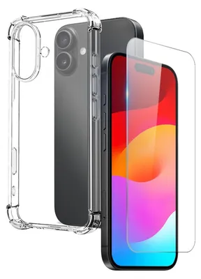 Image de Coque de protection en TPU anti-chocs pour iPhone 17 d'Apple, transparente + verre trempé 9H