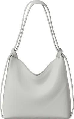Produktbild von Damen Shopper Tasche groß Hobo Bag – vegane Leder Schultertasche mit Rucksackfunktion White