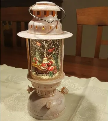 Produktbild von LED Schneelaterne Weihnachtsmann Sturmlaterne wassergefüllt Peha PT-22120
