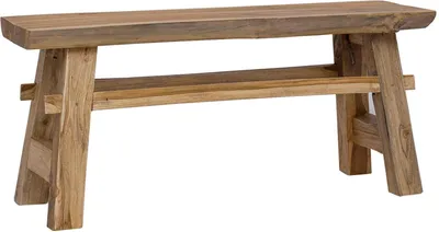 Image de vidaXL Banc Naturel 100 x 29 x 43,5 cm Bois massif Teck