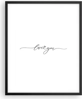 Produktbild von Gerahmtes Poster - Schwarzer Rahmen - Ich liebe dich handschriftlich - 40x50 cm - Wand Bild - Wanddeko - Wandbilder - Kunstposter - Wandposter - Bilderrahmen - Bilder - Kunstdruck - P2BPA40x50-4644
