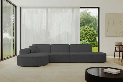 Produktbild von ALTDECOR Ecksofa in L-Form MARI-L2 - 328x171x79,5 cm Dunkelgrau - Corner Sofa Bett Eckcouch Couch Wohnlandschaft Cauchsofa
