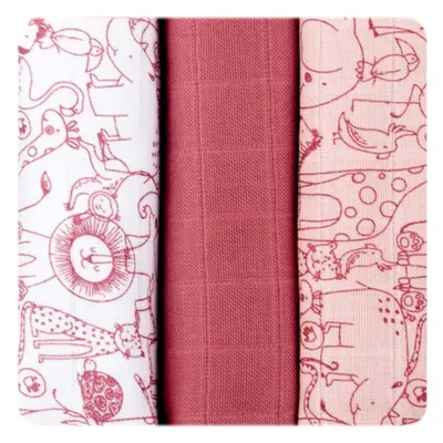 Obrázok produktu pre XKKO Organic Staré časy - Plienky z biobavlny - Safari Mesa Rose MIX, 70x70