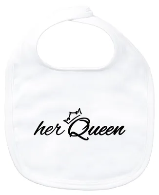 Produktbild von Huuraa Baby Lätzchen her Queen Krone White Klettverschluss  Baumwolle Latz Geschenkidee