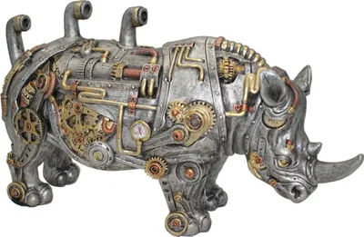 Produktbild von Gothic Deko Figur Skulptur Afrika Tier Steampunk Nashorn Rhinoceros Rhino