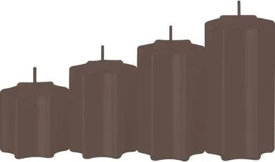 Produktbild von 4er Set Sternkerzen abgestuft Mocca Ø 6 cm