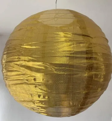 Image de Lot de 5 lanternes en nylon - Dorées - 25 cm