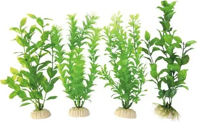 Produktbild von Kunststoff-Wasserpflanzen Standard Medium 26 cm 4 Stück grün