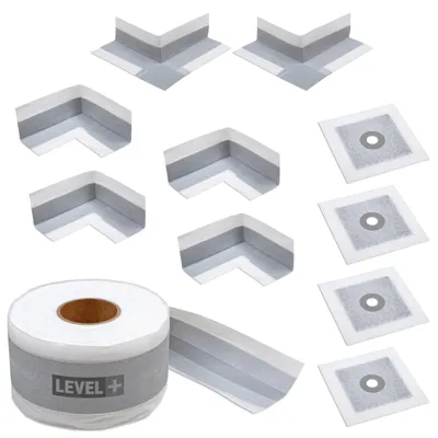 Obrázek produktu pro Sada pro hydroizolaci sprchového koutu, těsnicí páska G05 20 m, 6 ks rohů, 4 ks manžet. - LEVEL+ SETEZ5