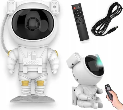 Zdjęcie produktu dla Astronauta Led Projektor Gwiazd - Lampka Nocna Z Pilotem I Timerem 45/90Min