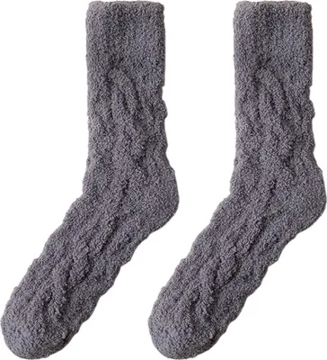 Produktbild von Flauschige Damen-Haussocken aus Korallenfleece, dick, kuschelig, weich, warm, für Zuhause, Winter, Thermoschlafsocken