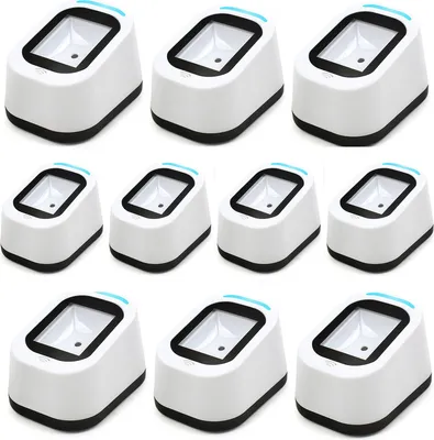 Zdjęcie produktu dla Skaner kodów kreskowych USB 10X z przewodem, skanowanie bez użycia rąk, obsługuje kody QR oraz kody 1D i 2D, przeznaczony dla supermarketów (biały)