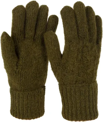 Produktbild von styleBREAKER Damen Strickhandschuhe mit Zopfstrickmuster, warme Winter Fingerhandschuhe, vielseitige Farben 09010051