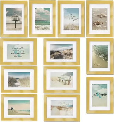 Produktbild von Bomoe 12er Bilderrahmen Set Ocean, 13x18cm, Gold