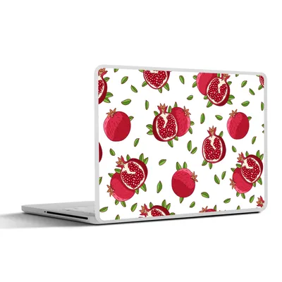 Produktbild von MuchoWow® Laptop Aufkleber Sticker Cover Früchte - Blätter - Granatapfel 36.5x27.5 cm - Laptop-Sticker