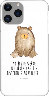 Produktbild von Mr. & Mrs. Panda Iphone 11 Pro Handyhülle Bär sitzend - Weiß - Geschenk, Premium Kunststoff, Teddy, Handy Case