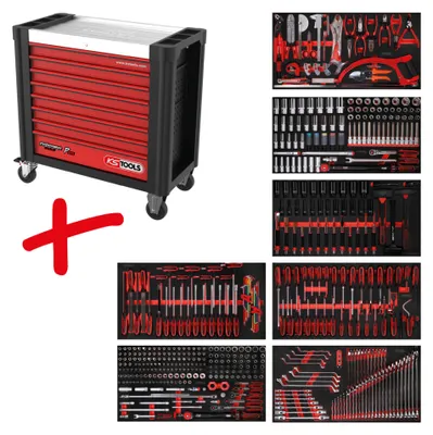 Image de Ensemble de chariots d'atelier Performanceplus P25 avec 510 outils pour 7 tiroirs