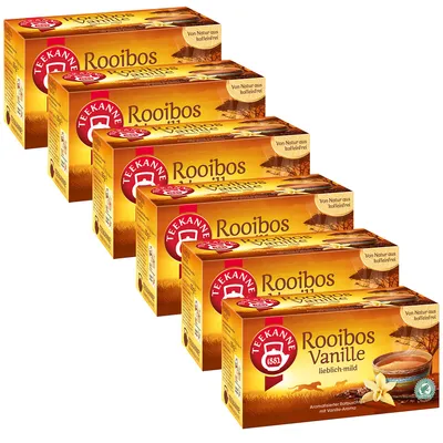 Produktbild von Teekanne Rooibos Vanille Tee aromatisiert mit Vanillearoma 6er Pack