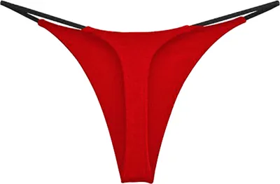 Produktbild von Damenhöschen, einfarbig, niedrige Taille, doppellagiger Bikini-String, nahtlos, elastische Slips, verführerischer Tanga, weibliche Unterwäsche